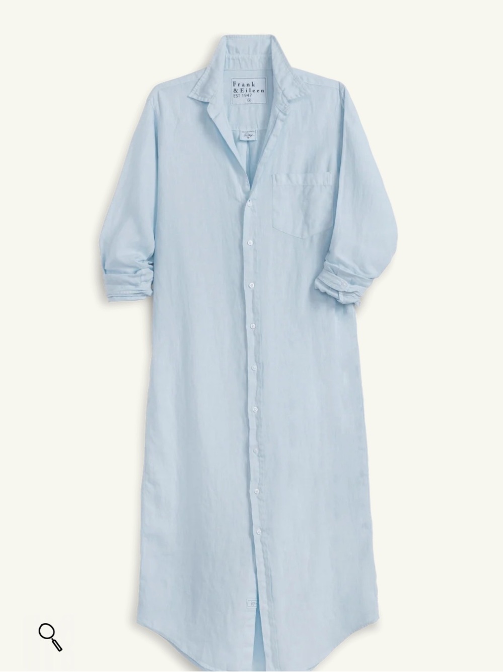 Frank & Eileen Pale Blue Chambray Long Sleeve Shirt Dress - Picture 4 of 4